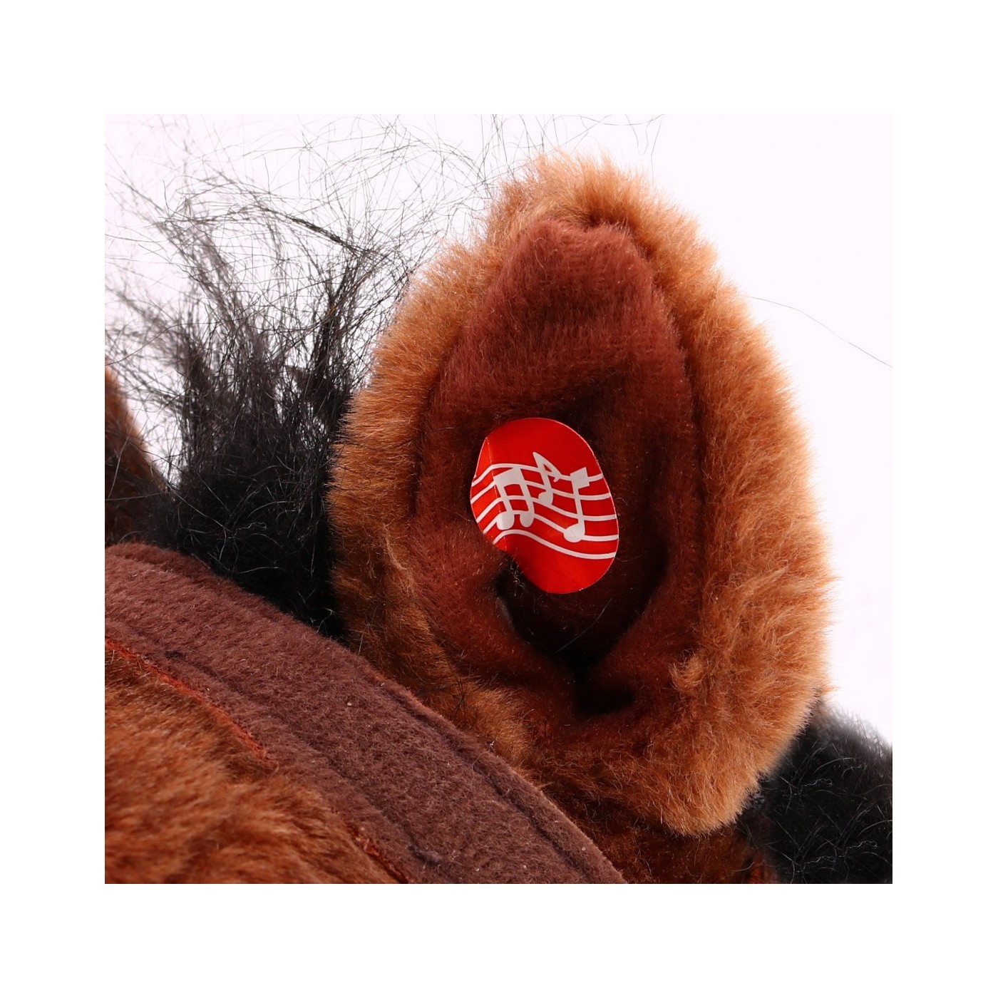 Kovbojský detský hojdací koník tmavohnedý + Interaktívne funkcie