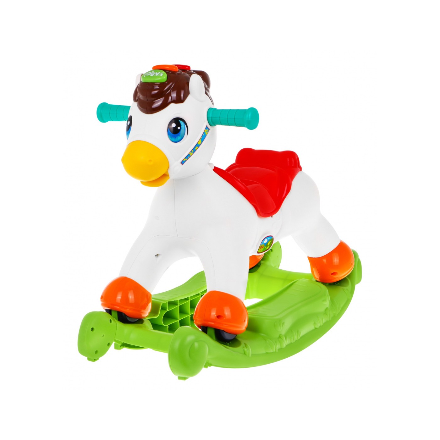 Hojdací koník odrážadalo 2v1 pre deti 18m+ Interaktívne funkcie + Zvuky Svetlá