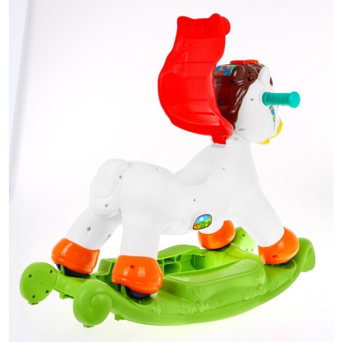 Hojdací koník odrážadalo 2v1 pre deti 18m+ Interaktívne funkcie + Zvuky Svetlá