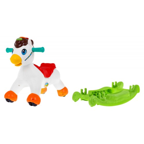 Hojdací koník odrážadalo 2v1 pre deti 18m+ Interaktívne funkcie + Zvuky Svetlá