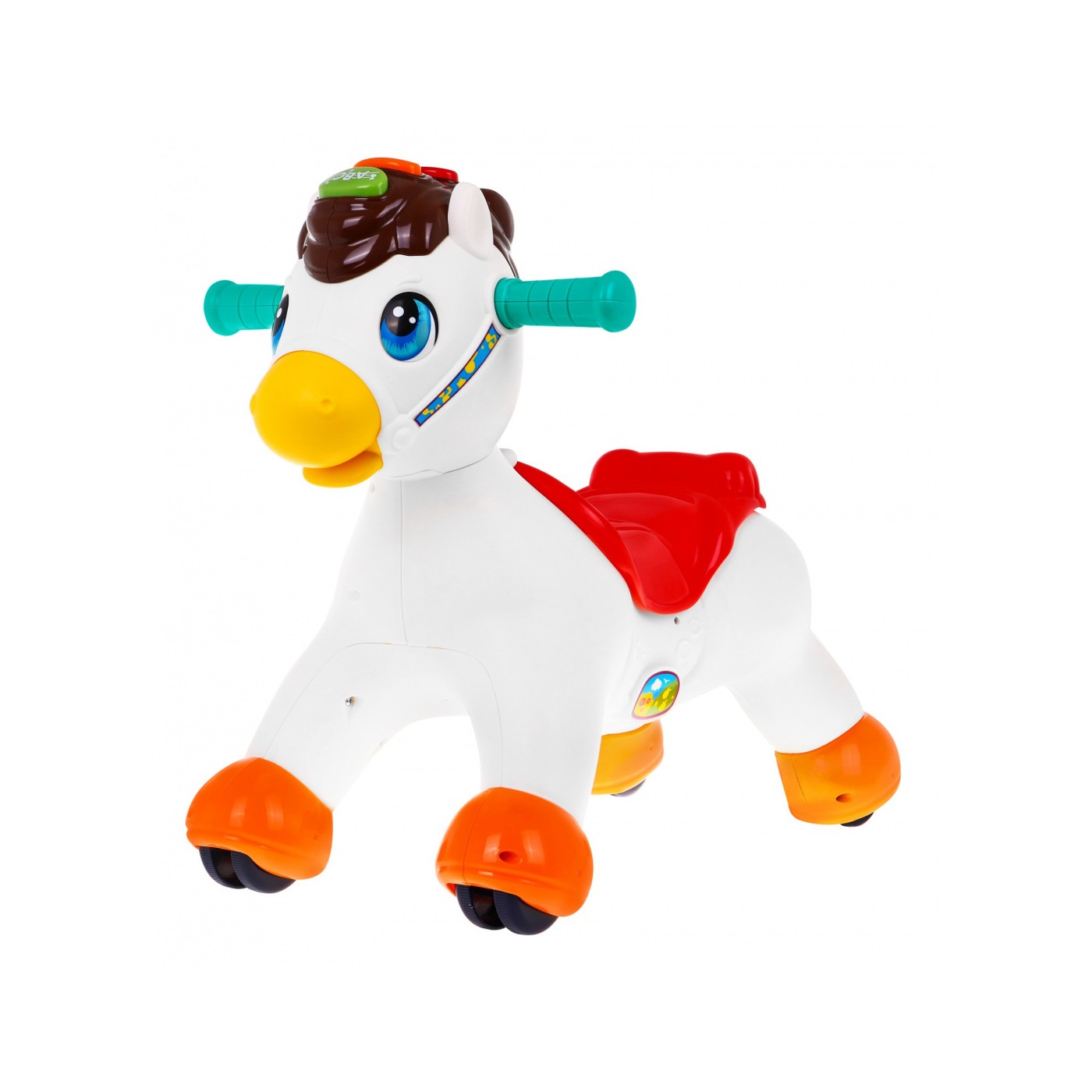 Hojdací koník odrážadalo 2v1 pre deti 18m+ Interaktívne funkcie + Zvuky Svetlá