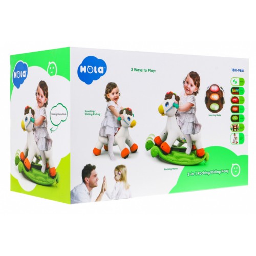 Hojdací koník odrážadalo 2v1 pre deti 18m+ Interaktívne funkcie + Zvuky Svetlá