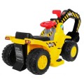 Detský bager na batériu elektrické vozidielko + Prilba + Pohyblivá lopata + Úložný priestor