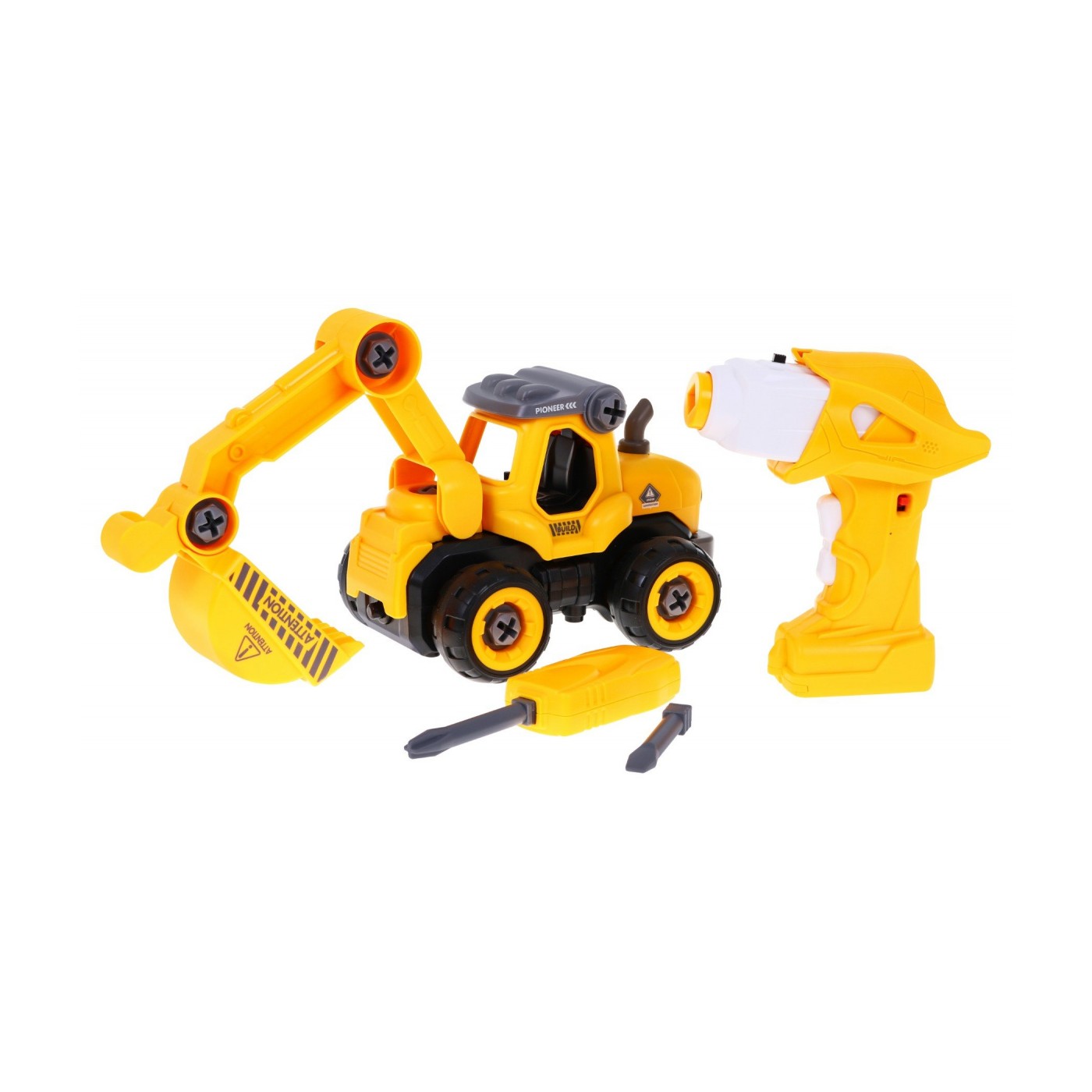 Rozoberateľný báger s pohonom pre deti 3+ Elektrický skrutkovač + Pohonná jednotka + Zvuky