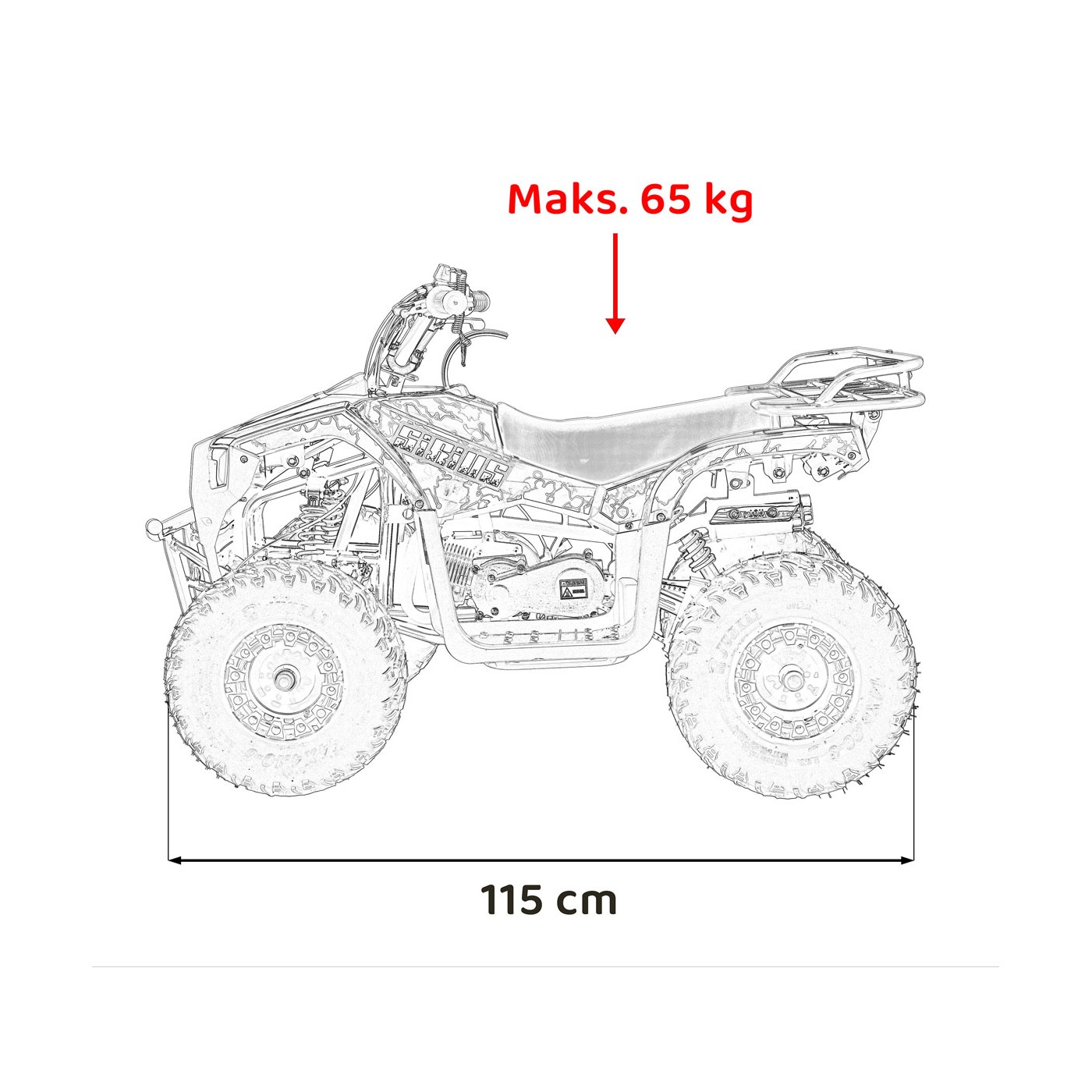 Vozidlo so spaľovacou štvorkolkou 49CC SIRIUS Black
