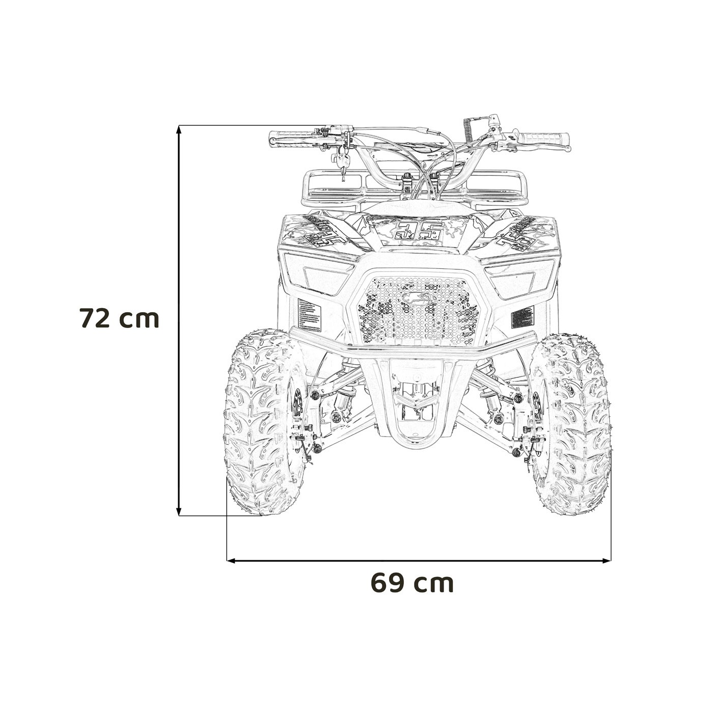 Vozidlo so spaľovacou štvorkolkou 49CC SIRIUS Black