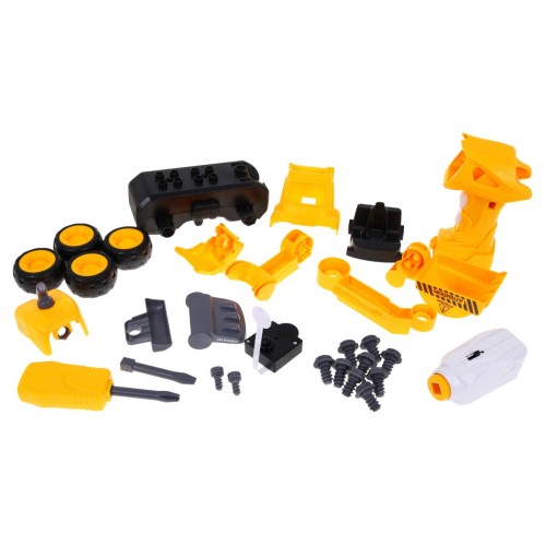 Rozoberateľný báger s pohonom pre deti 3+ Elektrický skrutkovač + Pohonná jednotka + Zvuky