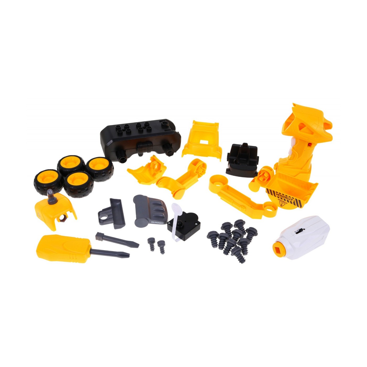 Rozoberateľný báger s pohonom pre deti 3+ Elektrický skrutkovač + Pohonná jednotka + Zvuky