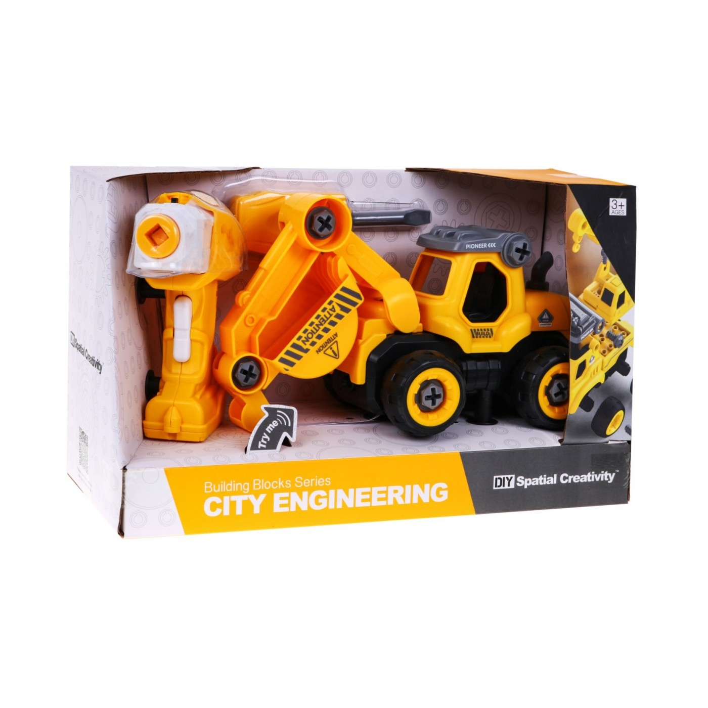 Rozoberateľný báger s pohonom pre deti 3+ Elektrický skrutkovač + Pohonná jednotka + Zvuky