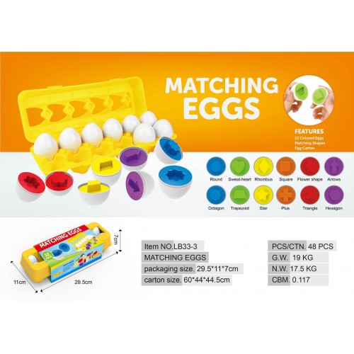 Sada vajec Match Shapes and Colors
