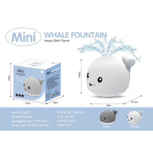 Mini fontána do kúpeľa s veľrybou