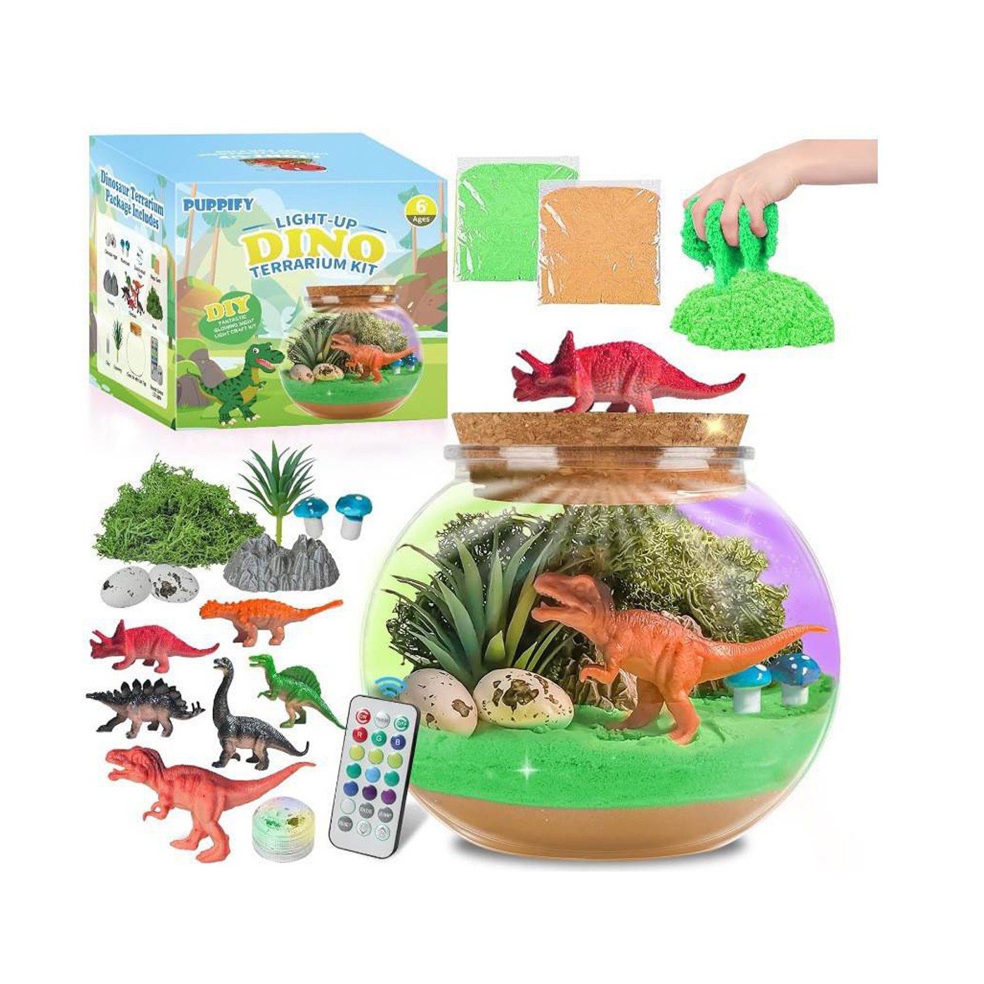 Svetelná guľa poháňaná svetom dinosaurov