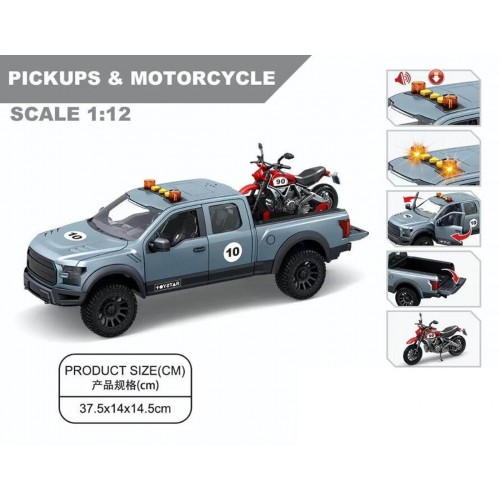 Súprava terénnych áut so svetlami a zvukovou funkciou + motocykel