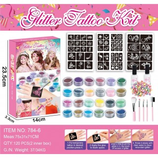 MEGA tetovacia sada + trblietky