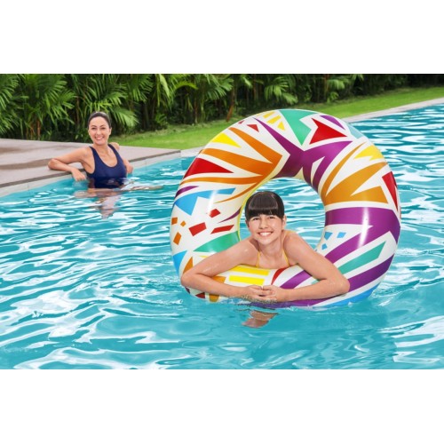 Plávací kruh Geometrické Tvary Biele BESTWAY