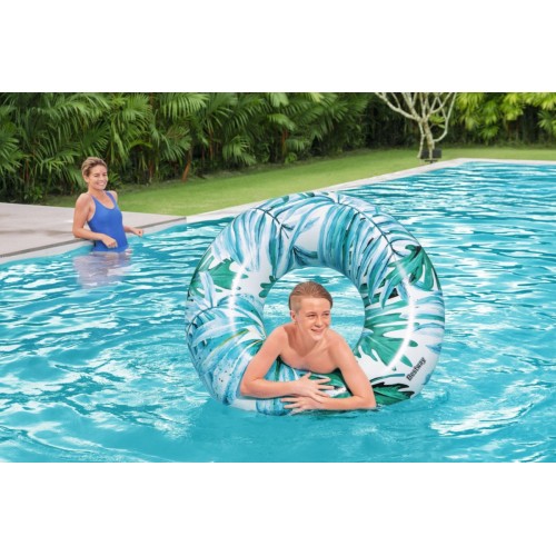 Plávací kruh TROPICAL PALMS Listy Palmy Modré BESTWAY