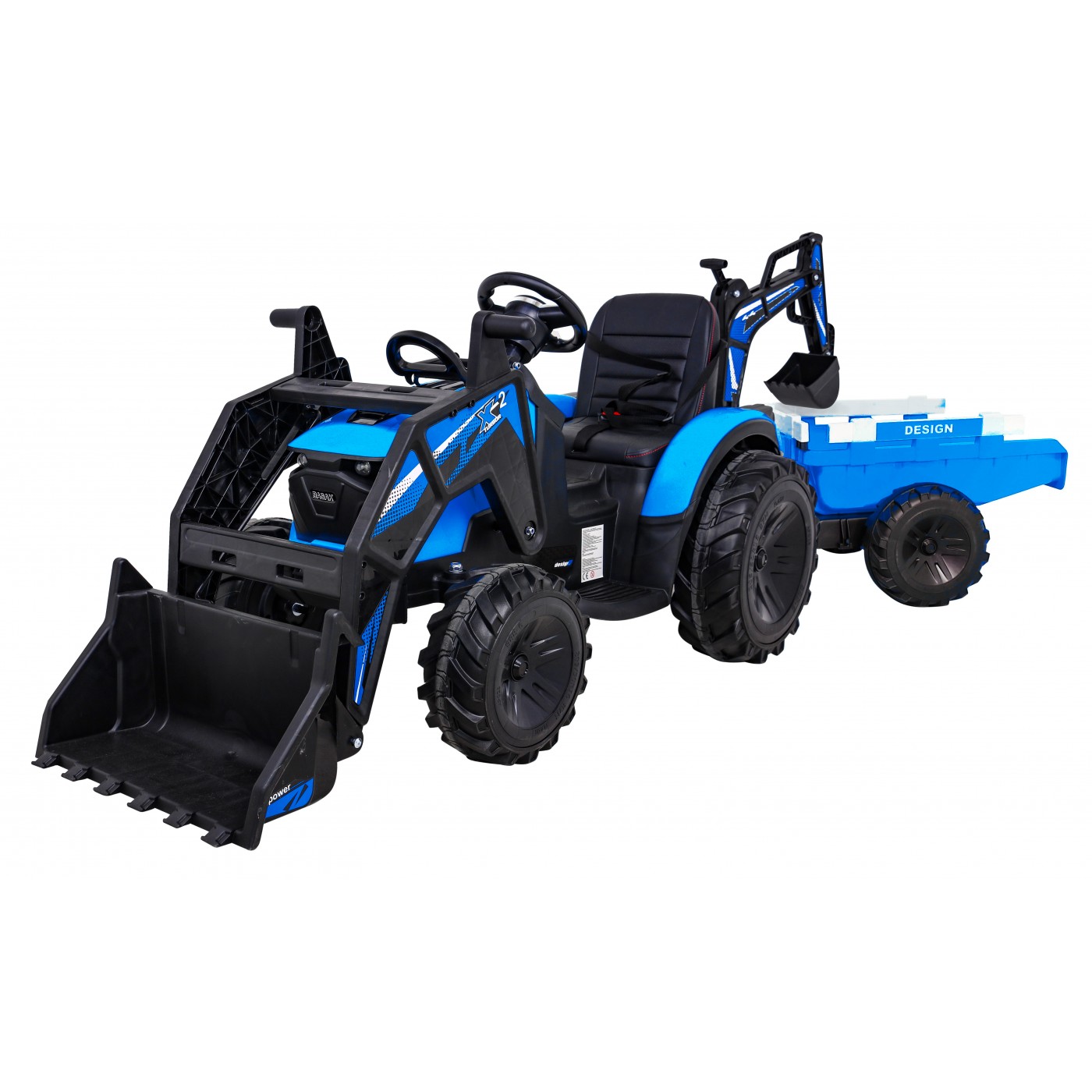 Traktor s prívesom 720-T modrý