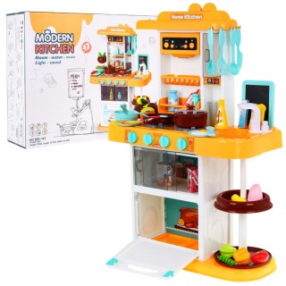 Kuchynský kútik Kuchyňa pre deti Žltý 43 ks. + Interaktívne efekty + Kohútik s vodou