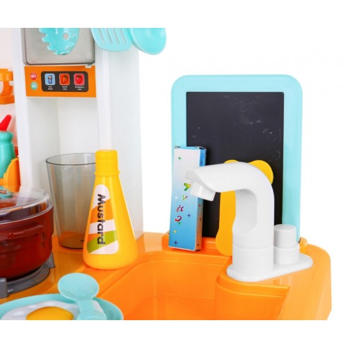 Kuchynský kútik Kuchyňa pre deti Žltý 43 ks. + Interaktívne efekty + Kohútik s vodou