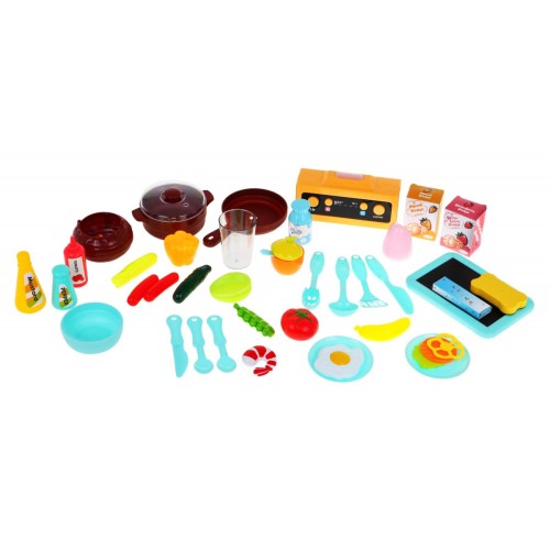Kuchynský kútik Kuchyňa pre deti Žltý 43 ks. + Interaktívne efekty + Kohútik s vodou