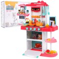 Kuchynský kútik Kuchyňa pre deti Ružový 43 ks. + Interaktívne efekty + Kohútik s vodou
