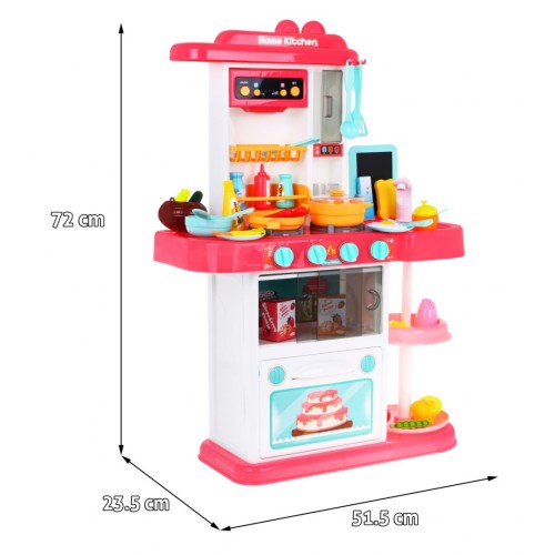 Kuchynský kútik Kuchyňa pre deti Ružový 43 ks. + Interaktívne efekty + Kohútik s vodou