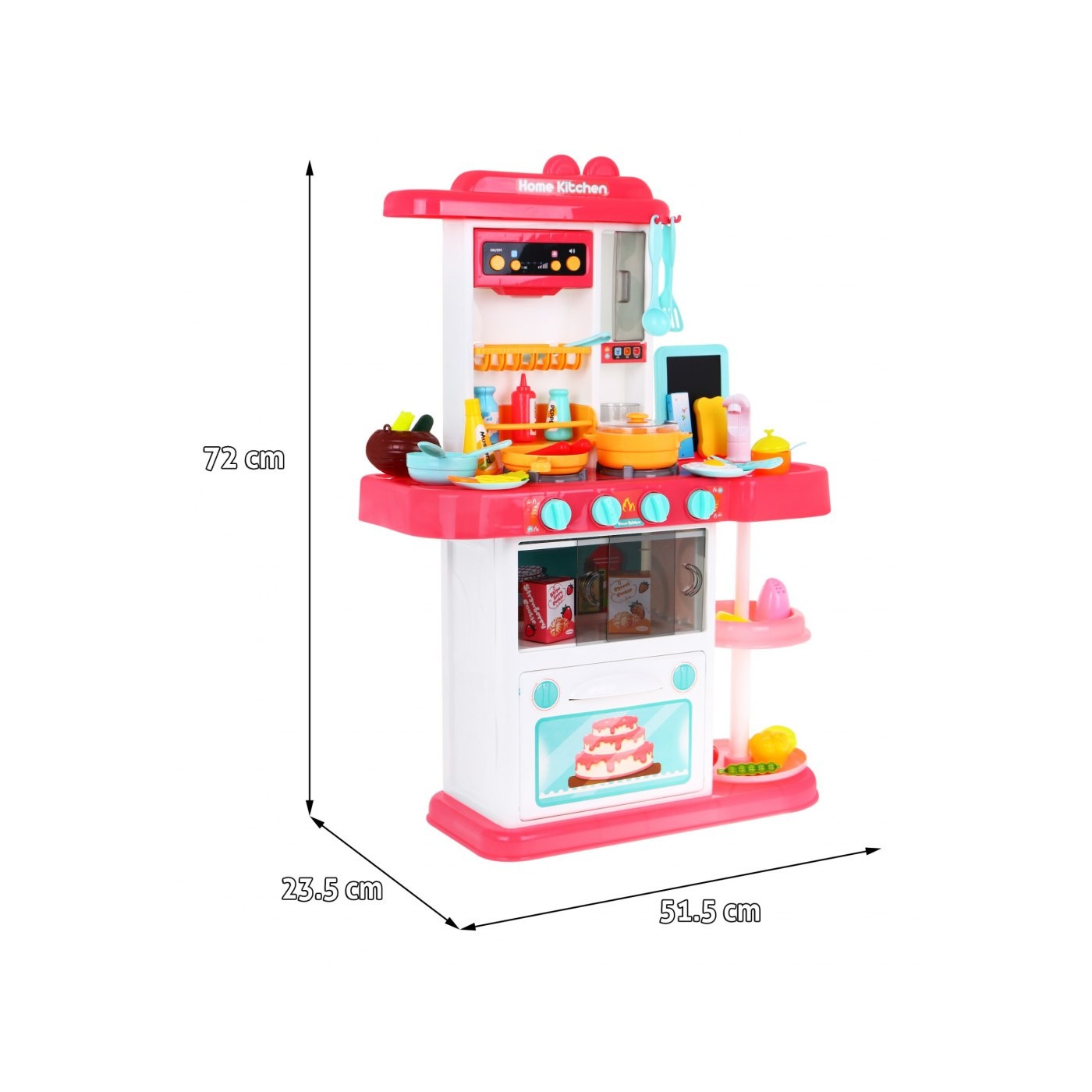 Kuchynský kútik Kuchyňa pre deti Ružový 43 ks. + Interaktívne efekty + Kohútik s vodou