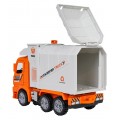 Smetiarske auto s oranžovými svetlami a zvukmi