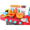 Kuchynský kútik Kuchyňa pre deti Ružový 43 ks. + Interaktívne efekty + Kohútik s vodou