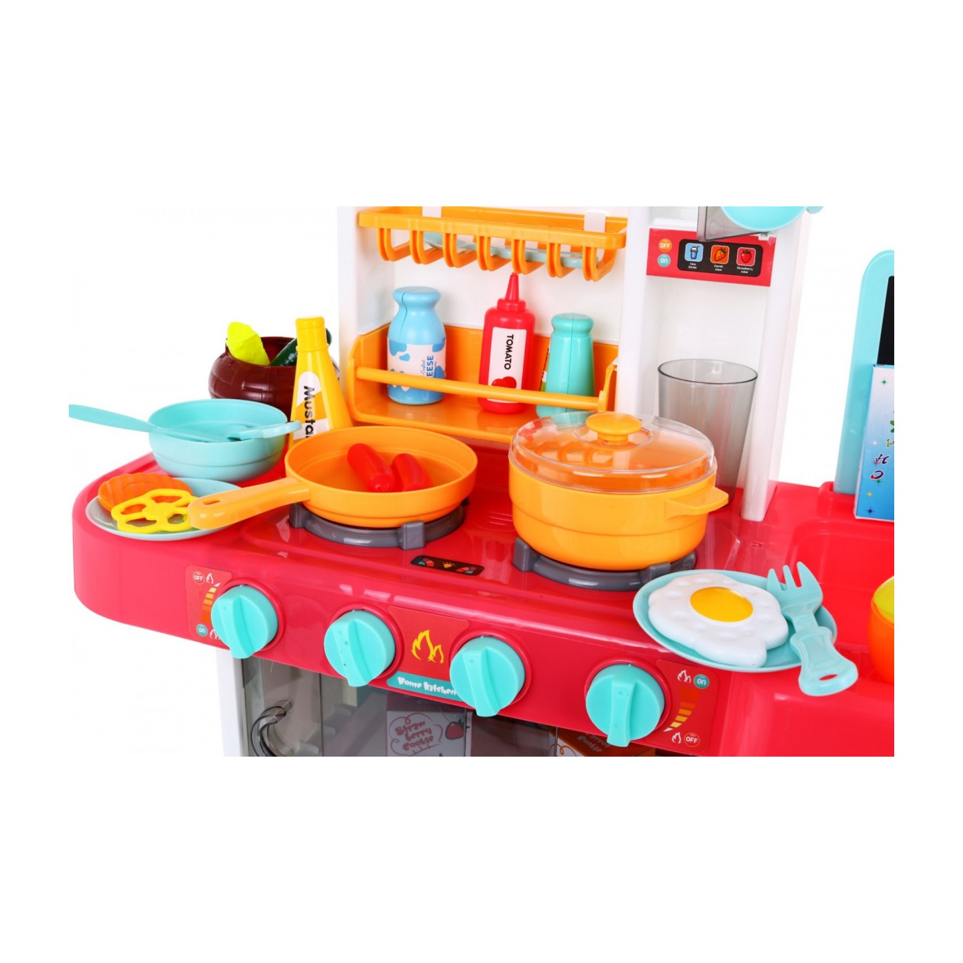 Kuchynský kútik Kuchyňa pre deti Ružový 43 ks. + Interaktívne efekty + Kohútik s vodou