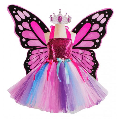 Set motýlích krídel + dúhové šaty
