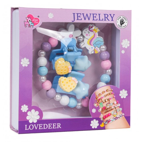 Sada šperkov s bielym kvetinovým jednorožcom