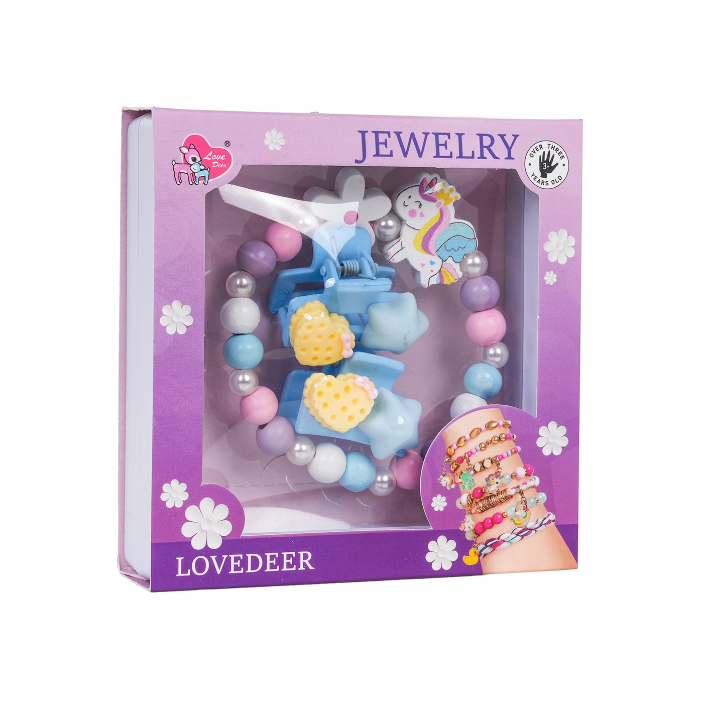 Sada šperkov s bielym kvetinovým jednorožcom