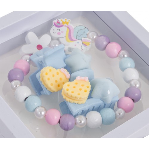 Sada šperkov s bielym kvetinovým jednorožcom