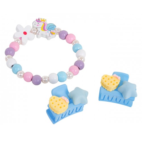 Sada šperkov s bielym kvetinovým jednorožcom