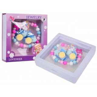 Sada šperkov s ružovým kvetinovým jednorožcom