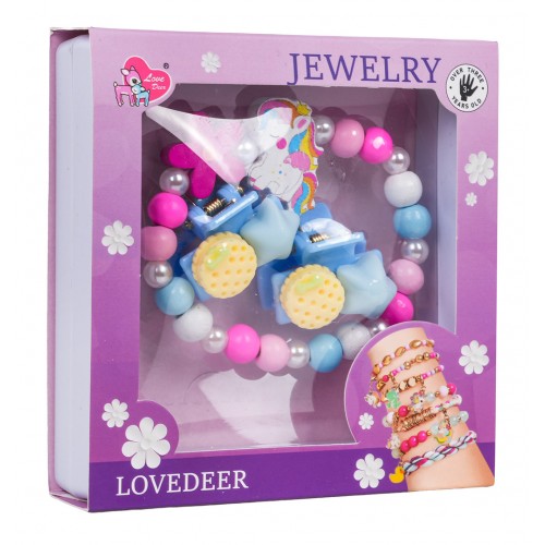 Sada šperkov s ružovým kvetinovým jednorožcom