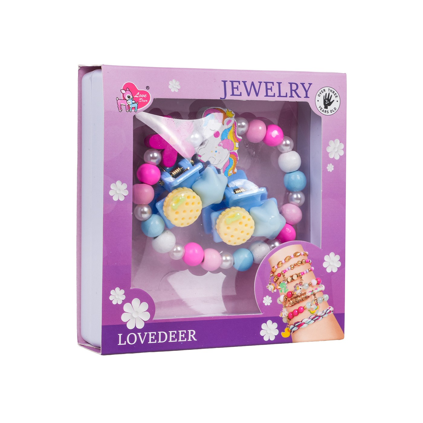 Sada šperkov s ružovým kvetinovým jednorožcom