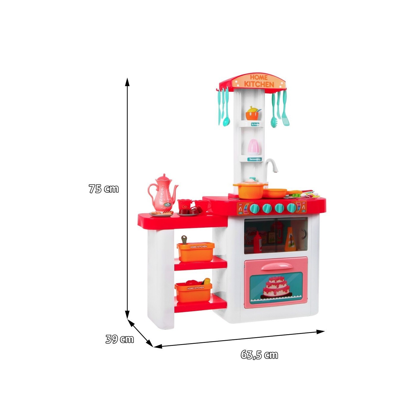 Kuchynský kútik 46 ks. Červený Kohútik s vodou Zástera Čiapka