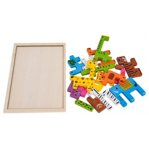Drevené puzzle so zvieratkami
