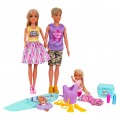 Súprava bábik, rodinka na dovolenke + doplnky