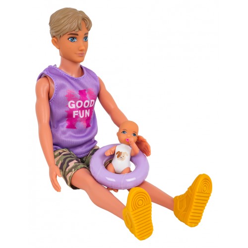 Súprava bábik, rodinka na dovolenke + doplnky