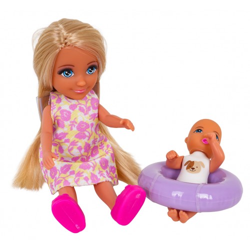 Súprava bábik, rodinka na dovolenke + doplnky