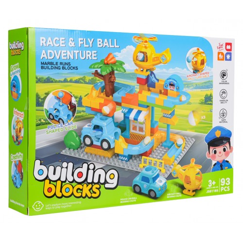 Súprava veľkých tehál policajnej stanice 93 dielov.