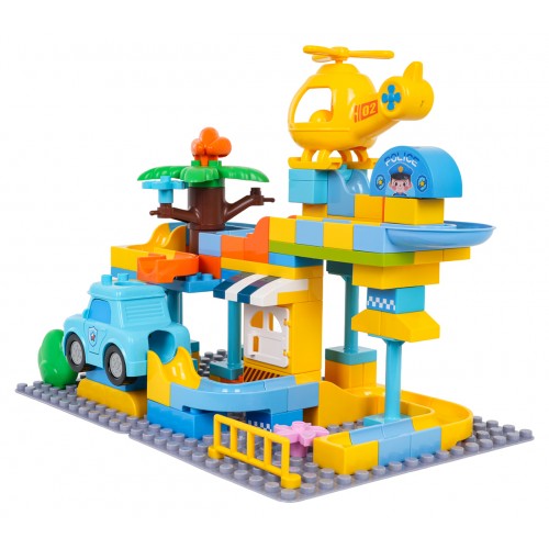 Súprava veľkých tehál policajnej stanice 93 dielov.