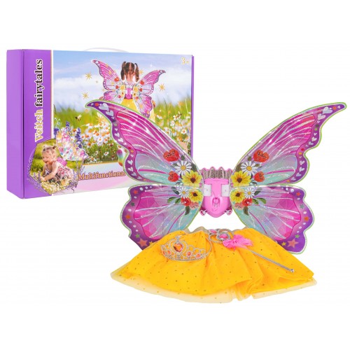 Set motýlích krídel + žlté šaty