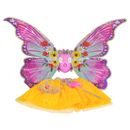 Set motýlích krídel + žlté šaty
