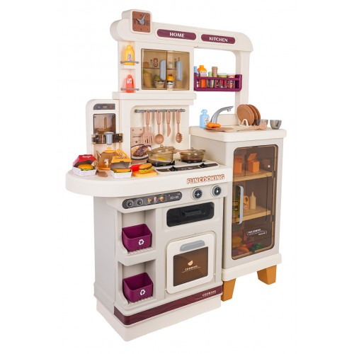 MEGA kuchyňa s funkciou svetla, zvuku a pary + príslušenstvo béžová