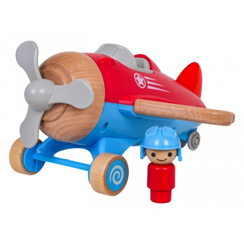 Drevené lietadlo červené