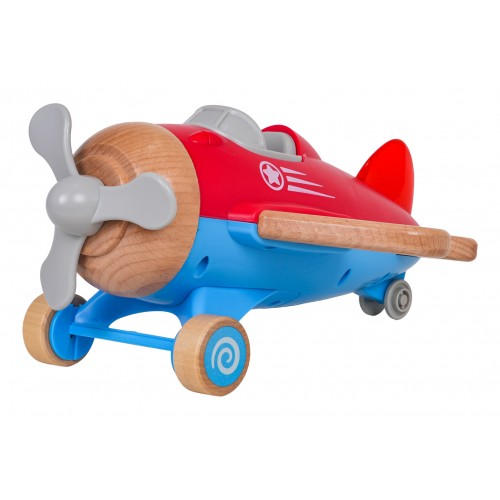 Drevené lietadlo červené